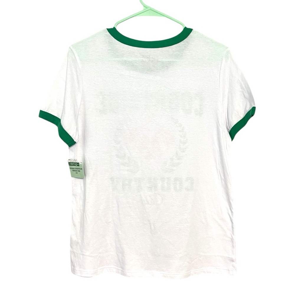 Freeze Pickleball Courtside Country Club Women's Graphic Ringer Tee Green Pink - Picture 2 of 3
